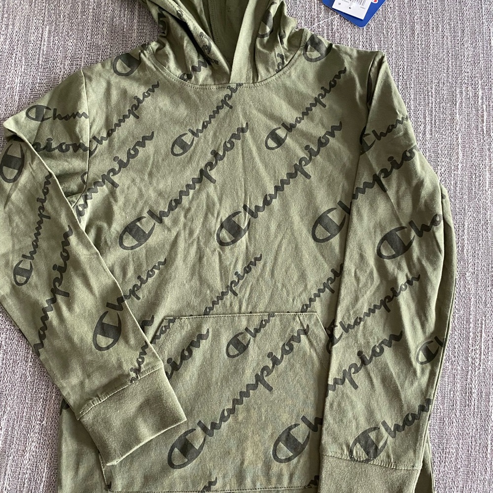 Little boys Champion hooded shirt